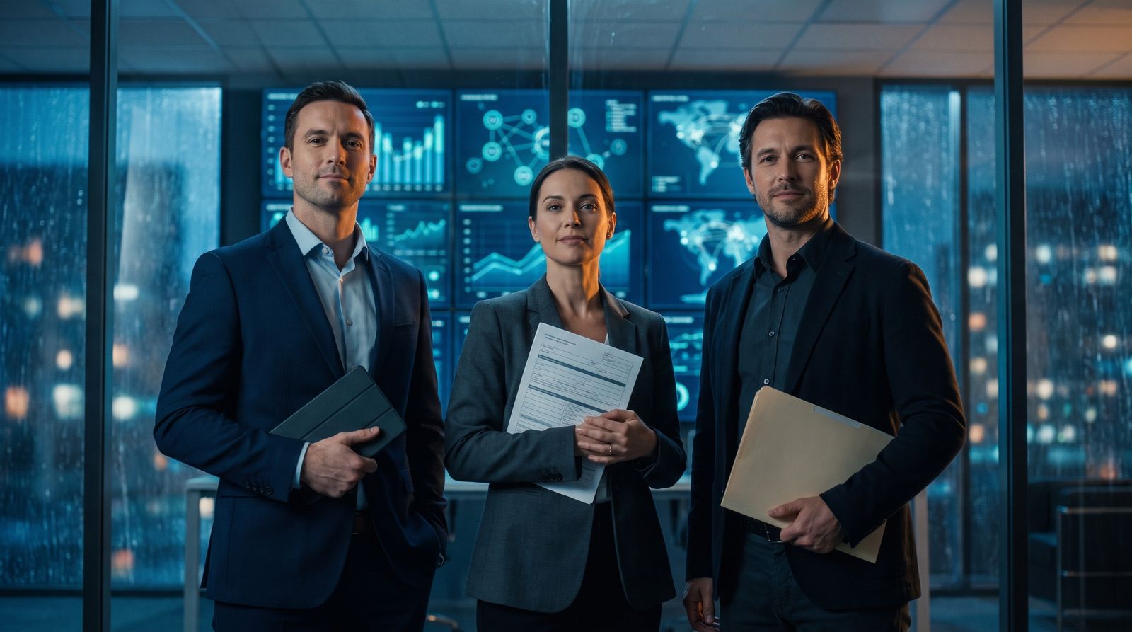 Los tres agentes del equipo de debida diligencia