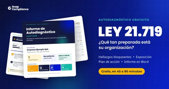Informe de autodiagnóstico de la Ley 21.719 de una empresa de ejemplo: hallazgos bloqueantes, calificación global, exposición estimada y plan de acción por olas